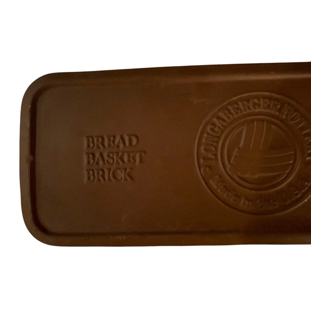 Longaberger Pottery Bread Basket Brick Warming Stone #30074 11
